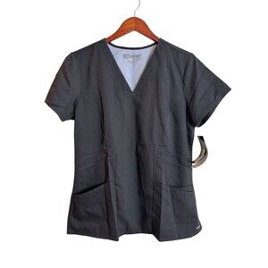 NEW Grey's Anatomy by Barco Black V Neck Women's Scrub Top Size Large Nurse MA